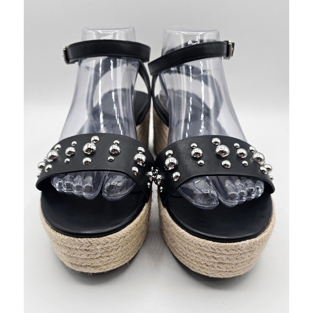 Marc Fisher Womens Joyce Sandals Size 10M Black Vegan Leather Studded Platform - Picture 3 of 12